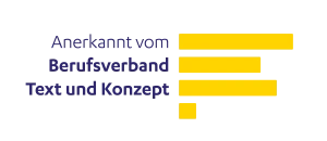 Siegel: Anerkannt vom Berufsverband Text und Konzept