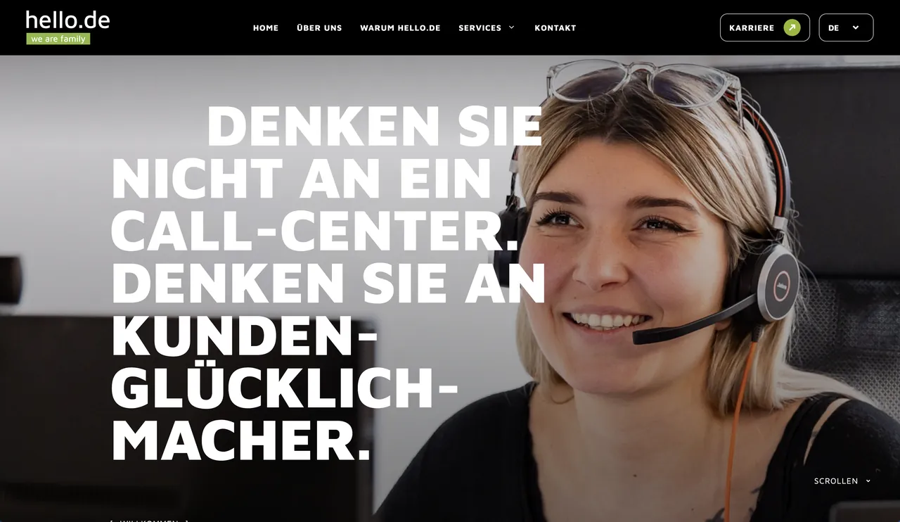 Startseite von hello.de